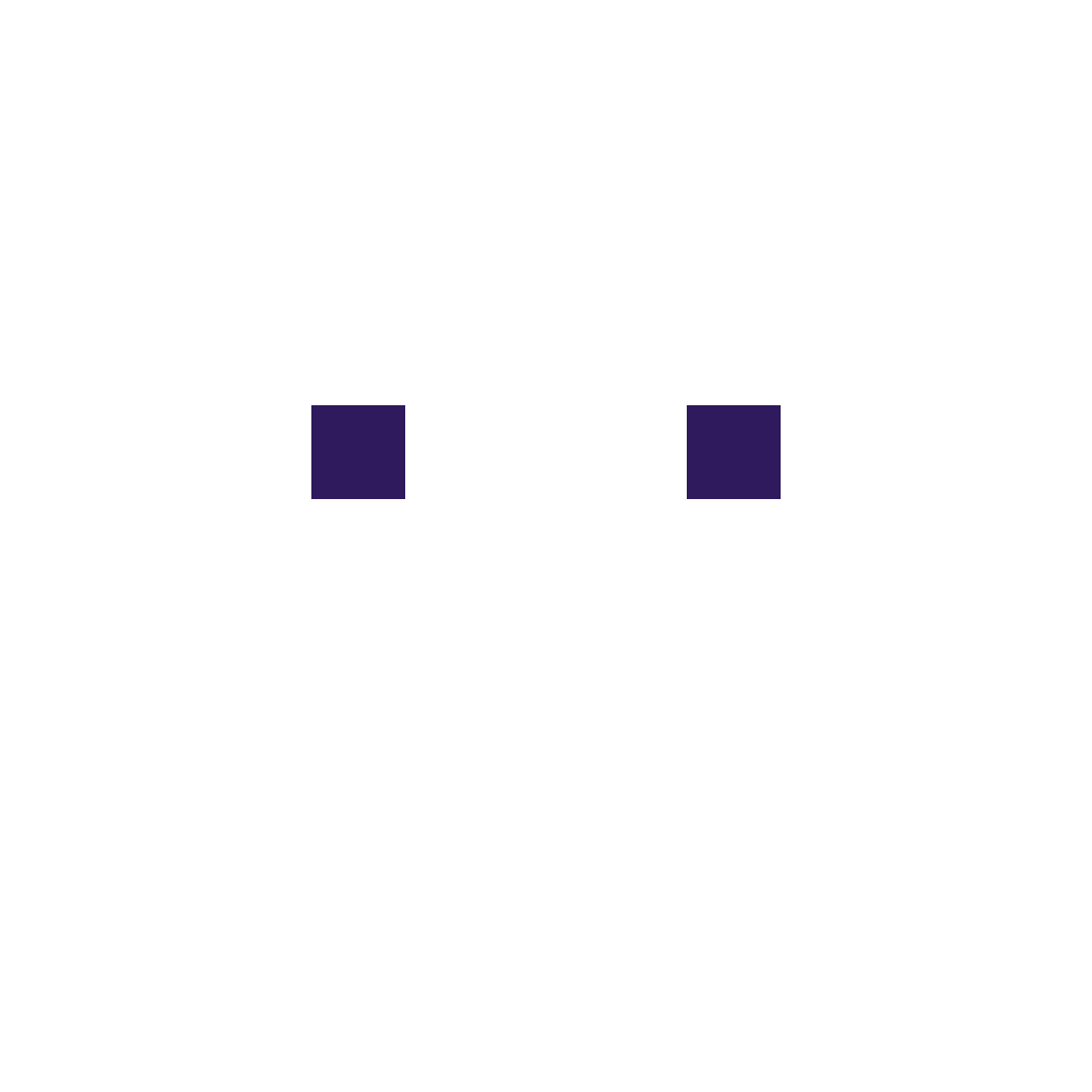 Kolo’s white pixel ghost with purple eyes